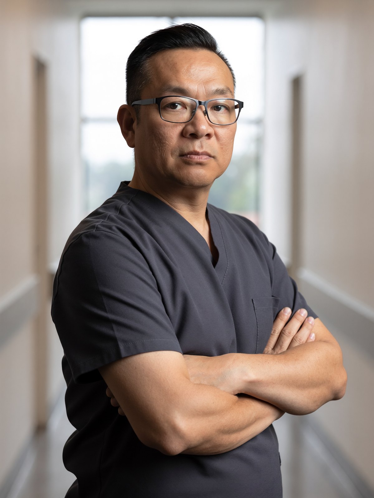 Dr. TJ Ahn, DPM — board-certified foot and ankle surgeon, in his Glenview clinic